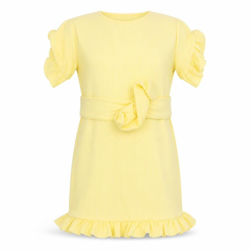 I SAW IT FIRST Womens Yellow Striped Polyester A-Line  Size 8 Round Neck