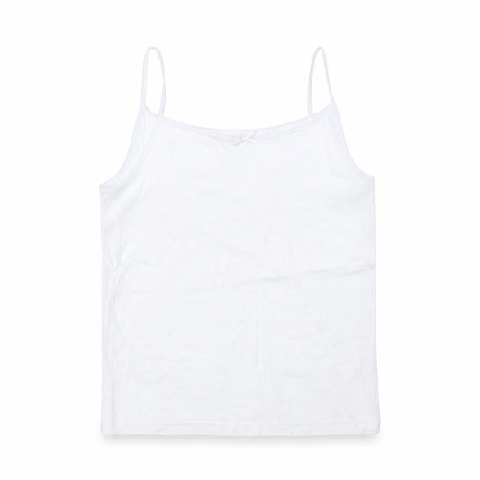 Primark Girls White  Cotton Camisole T-Shirt Size 10-11 Years