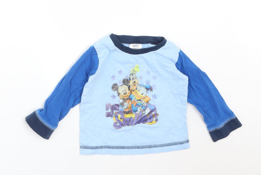 Disney Baby Blue  Cotton Basic T-Shirt Size 6-9 Months Round Neck  - FULL OF SMILES