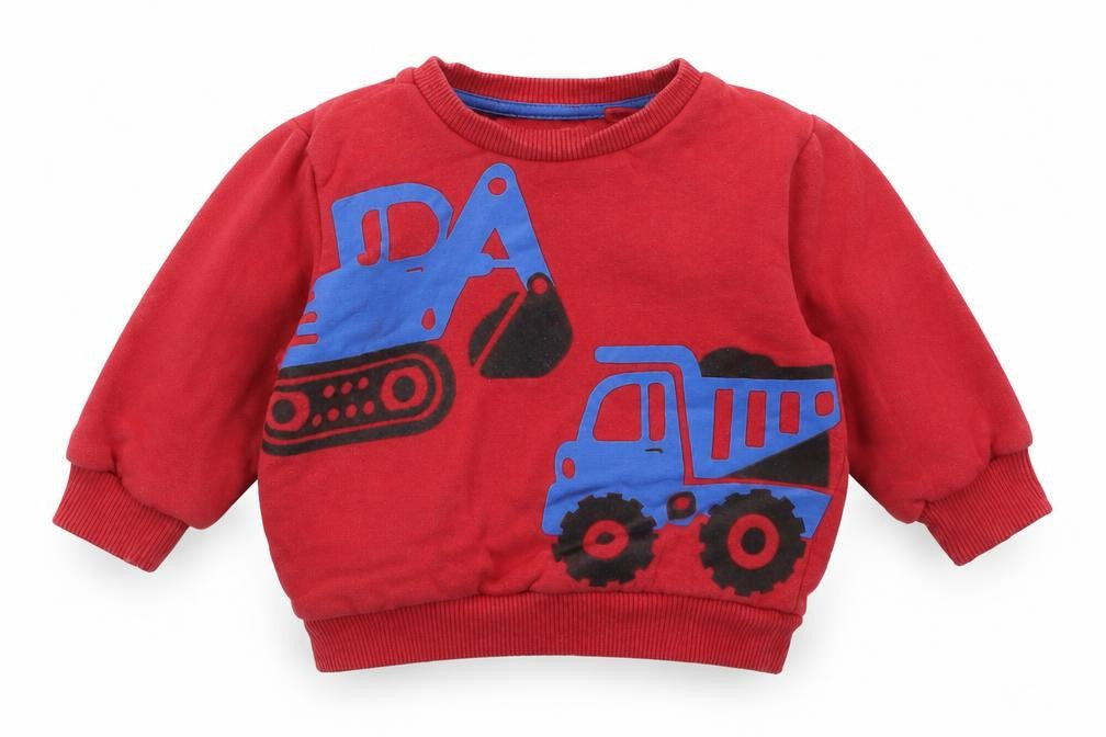 NEXT Baby Red  Cotton Pullover Jumper Size 6-9 Months   - TRACTOR