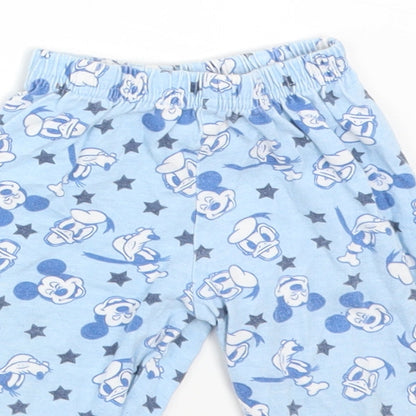 Preloved Disney Boys Blue Solid Cotton  Pyjama Pants Size 6-9 Months   - DISNEY - Detail