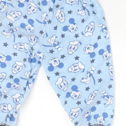 Preloved Disney Boys Blue Solid Cotton  Pyjama Pants Size 6-9 Months   - DISNEY - Label