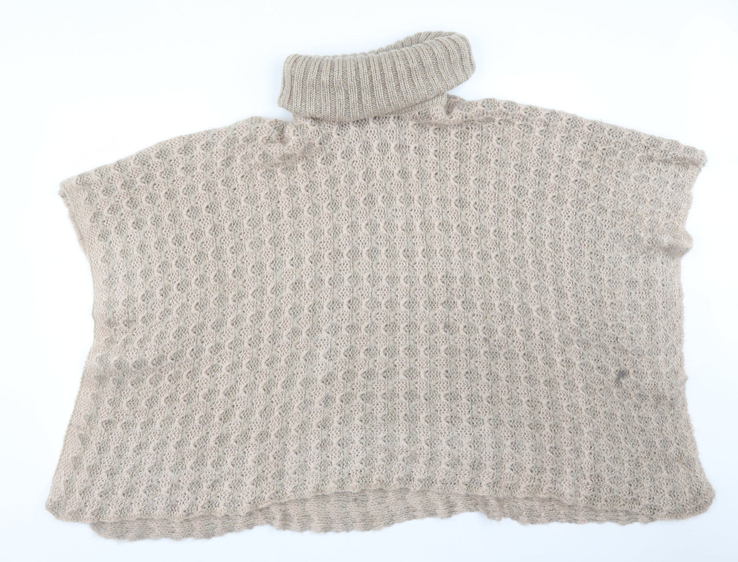 F&F Womens Beige Argyle/Diamond  Jacket Poncho Size M