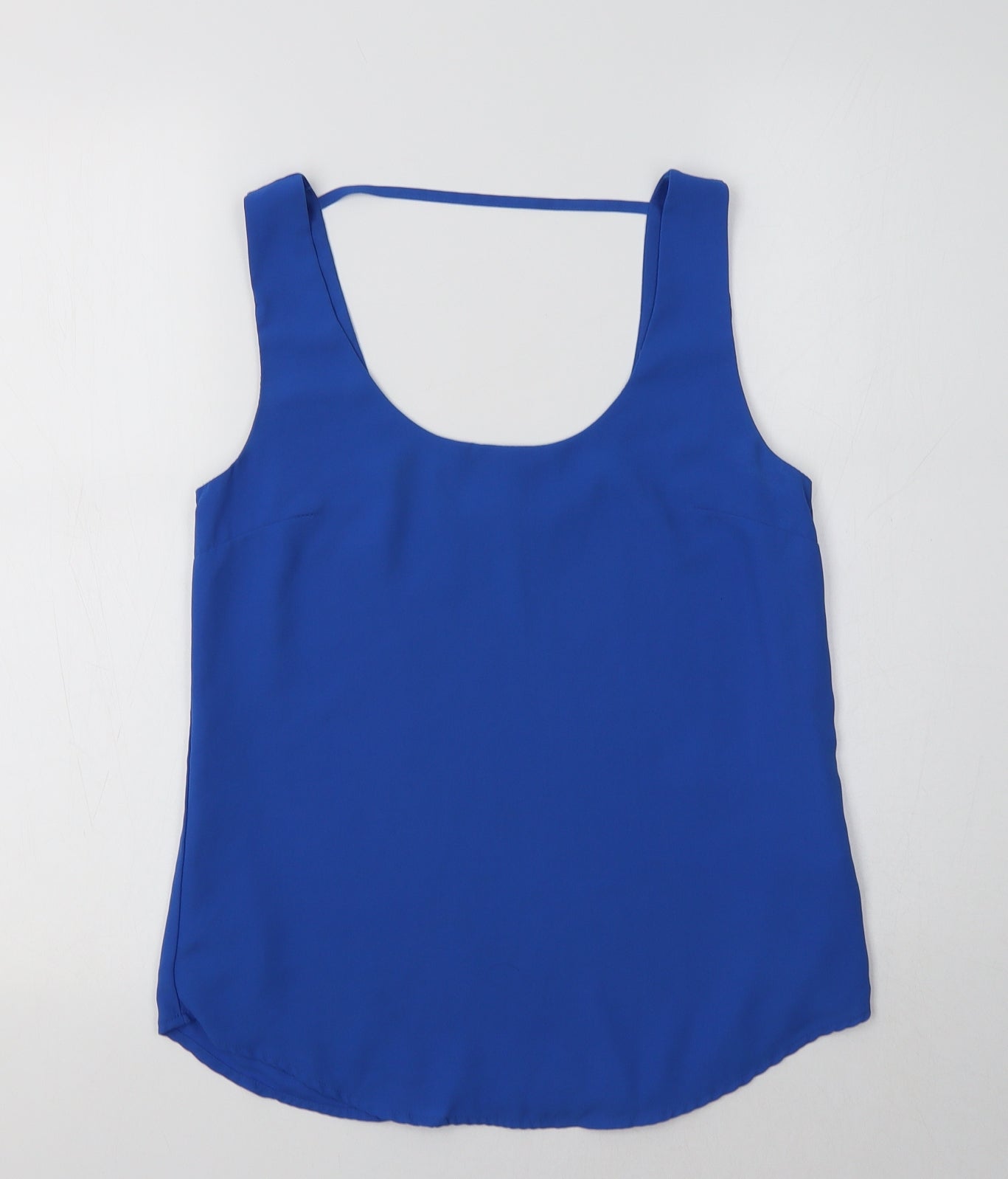 Oasis Womens Blue  Polyester Basic Tank Size 8 Round Neck