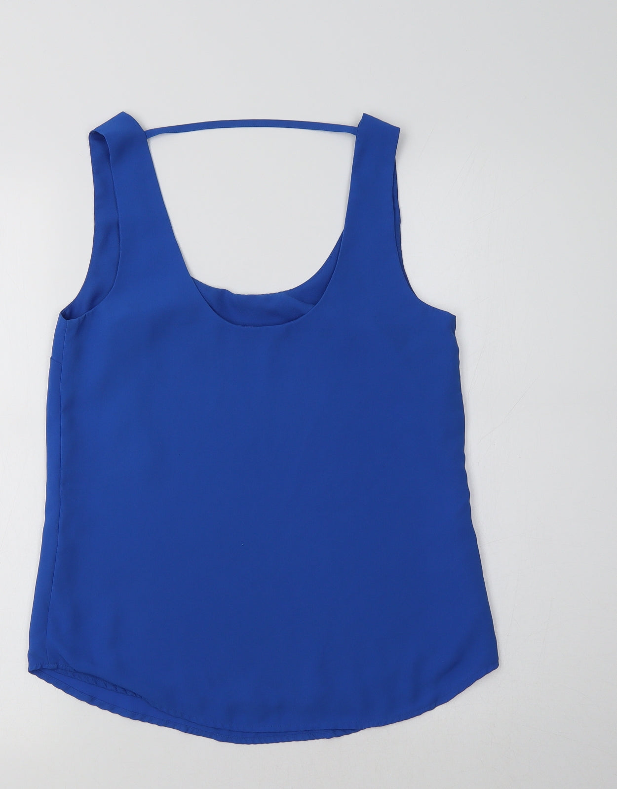 Oasis Womens Blue  Polyester Basic Tank Size 8 Round Neck