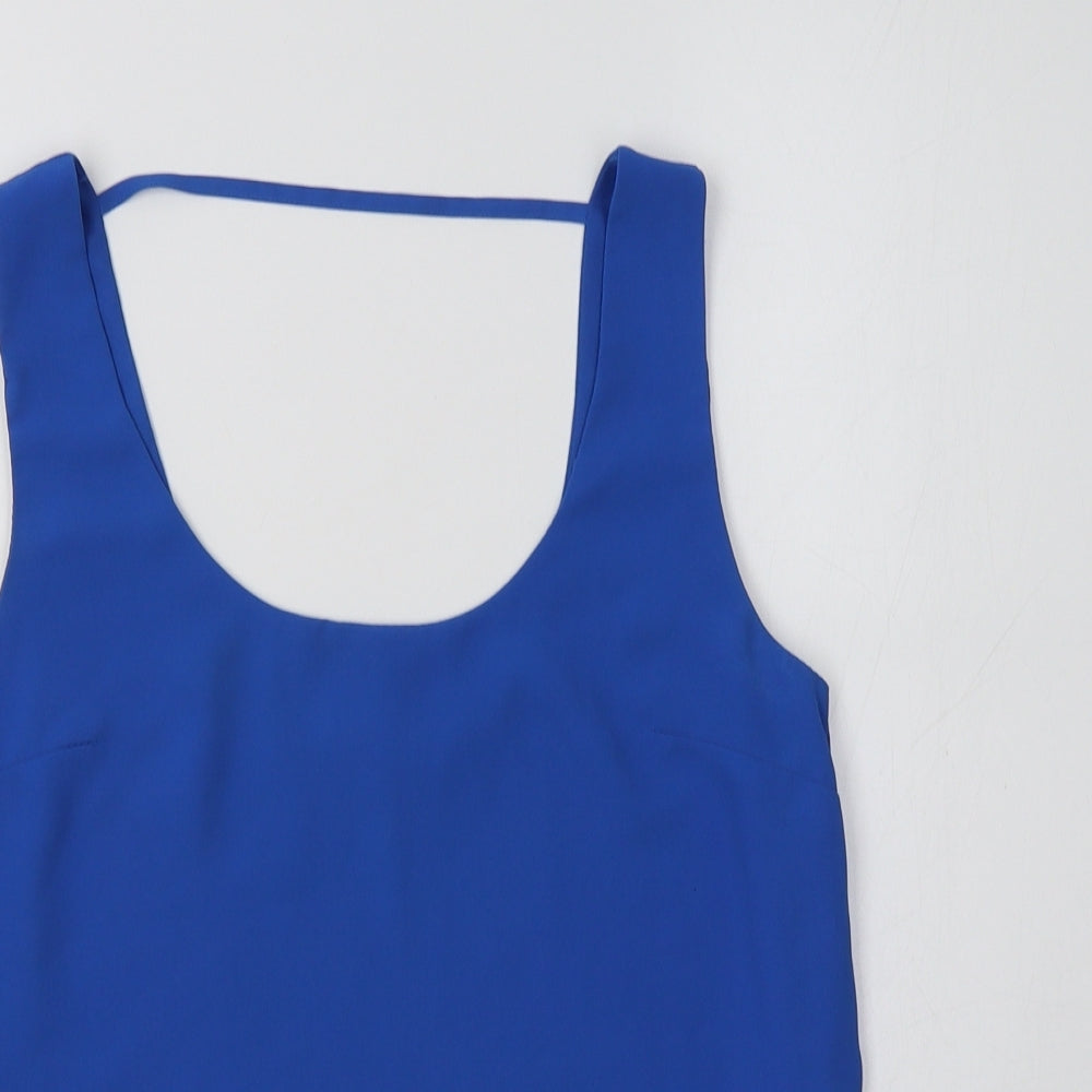 Oasis Womens Blue  Polyester Basic Tank Size 8 Round Neck