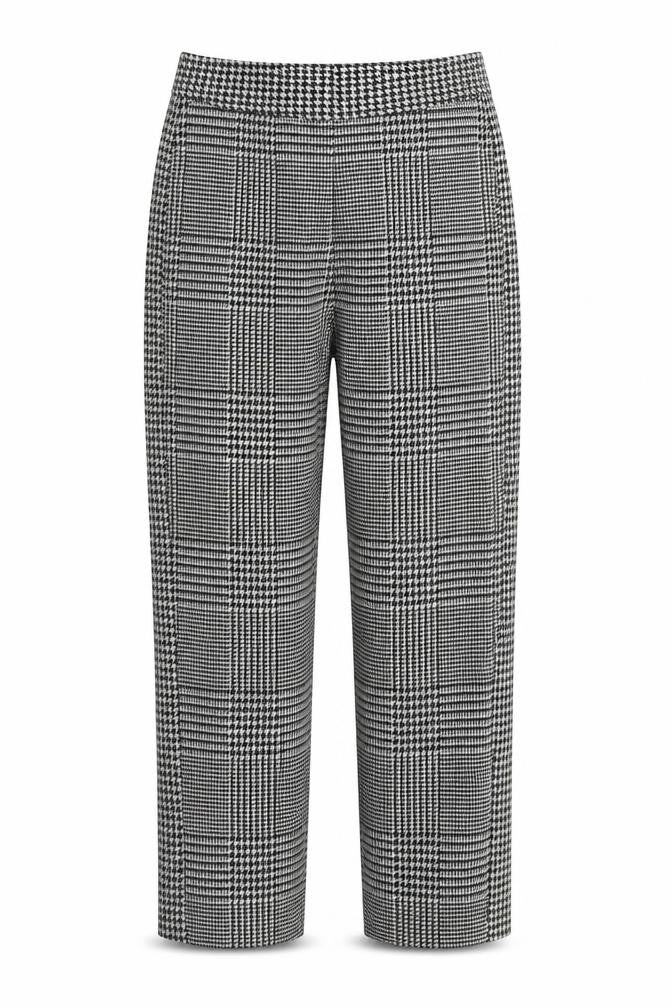 Marks & Spencer Womens Grey Check Polyester Dress Pants Trousers Size 8 L24 in Regular