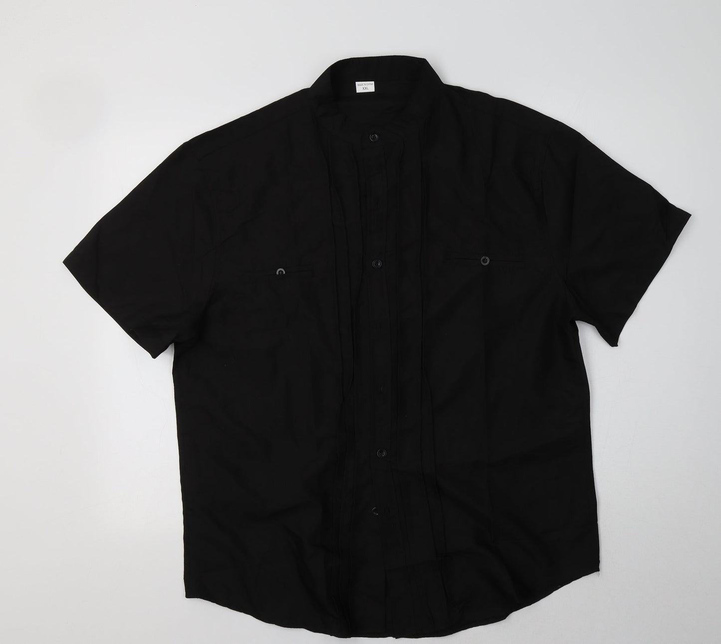 Preworn Womens Black  Polyester Basic Blouse Size 2XL Mock Neck
