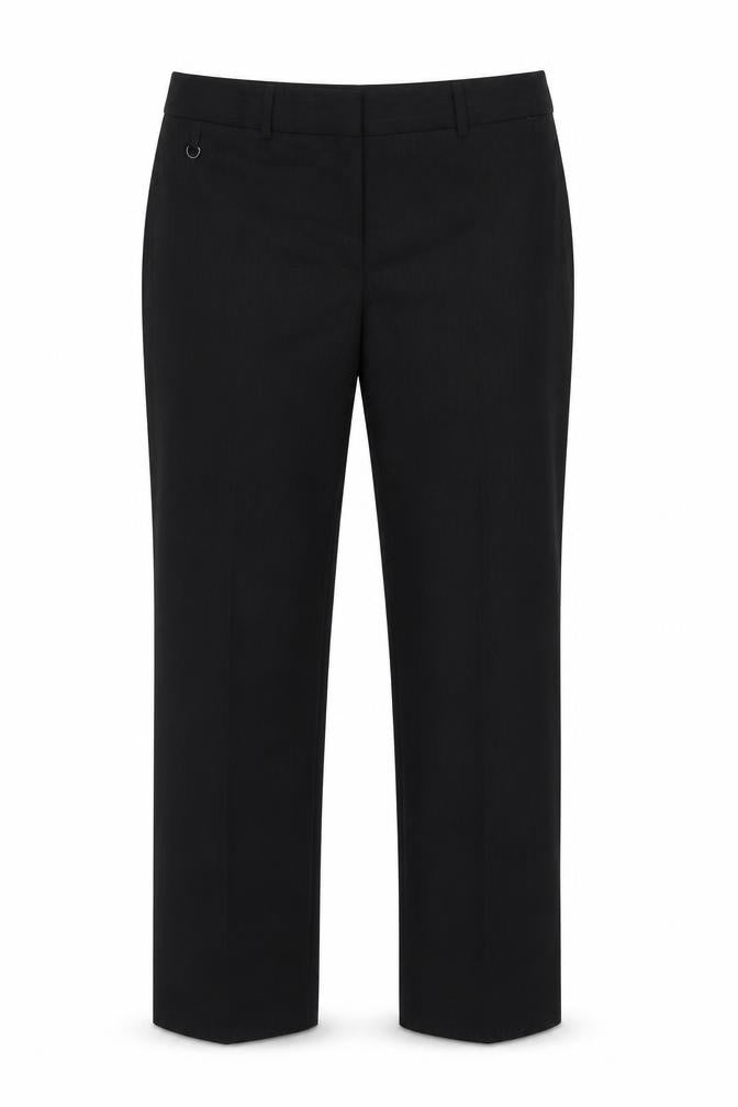 Preworn Womens Grey Striped Polyester Dress Pants Trousers Size 14 L31 in Regular