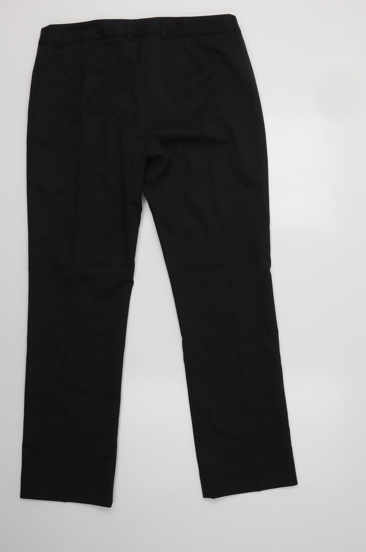 Preworn Womens Grey Striped Polyester Dress Pants Trousers Size 14 L31 in Regular