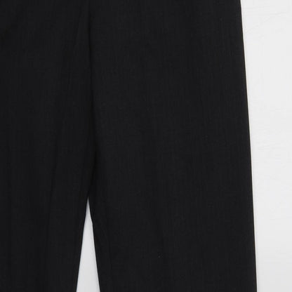 Preworn Womens Grey Striped Polyester Dress Pants Trousers Size 14 L31 in Regular