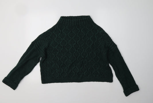 NEXT Womens Green Mock Neck   Pullover Jumper Size M