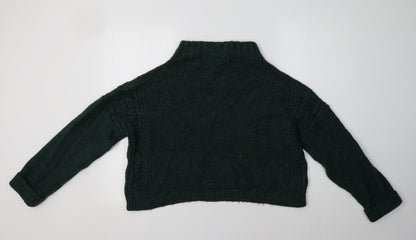Next Womens Green Mock Neck   Pullover Jumper Size M