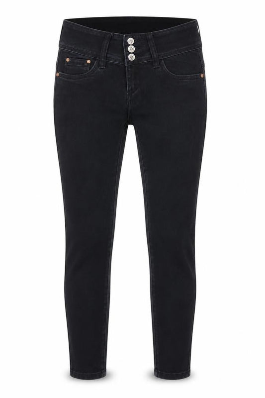 Miss R J New Fashion Womens Blue  Cotton Skinny Jeans Size 8 L31 in Regular  - Blue Black mix Deep waistable
