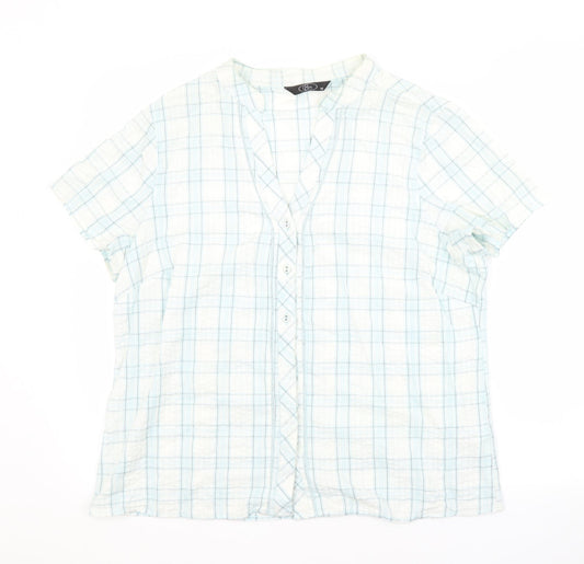 BM Womens Multicoloured Check Cotton Basic Button-Up Size 16 Collared