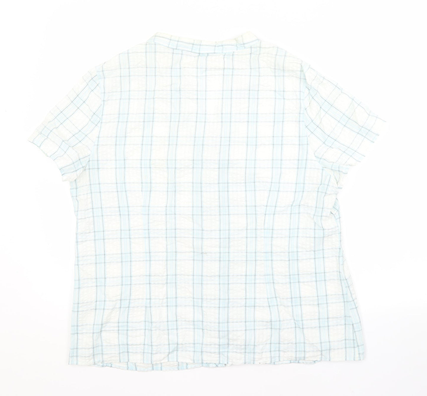 BM Womens Multicoloured Check Cotton Basic Button-Up Size 16 Collared