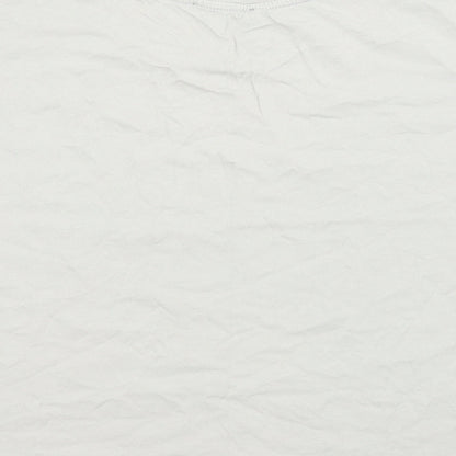 Zara Womens Grey  Cotton Basic Blouse Size L Crew Neck