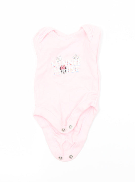 George Baby Pink  Cotton Babygrow One-Piece Size 0-3 Months   - MINNIE MOUSE