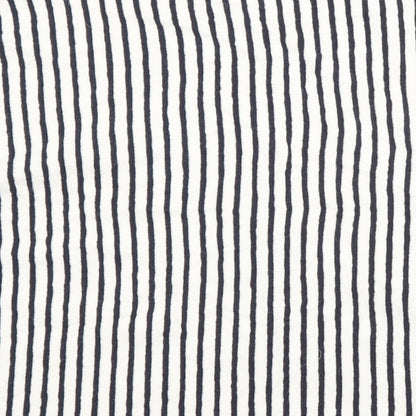 Marks & Spencer Womens White Crew Neck Striped Cotton Pullover Jumper Size 16