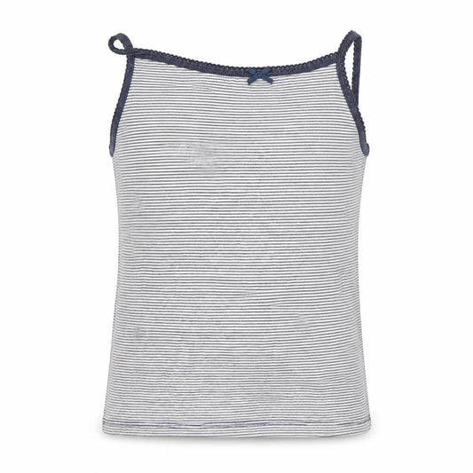 H&M Girls Blue Striped Cotton Basic Tank Size 5-6 Years Square Neck