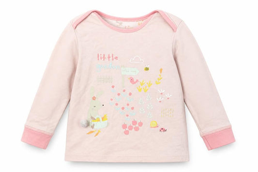 Mothercare Girls Pink  Cotton Basic T-Shirt Size 18-24 Months Crew Neck