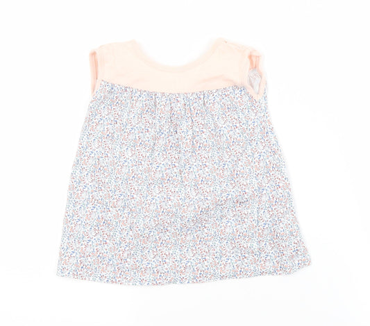 NEXT Girls Multicoloured Floral Cotton A-Line  Size 0-3 Months Crew Neck