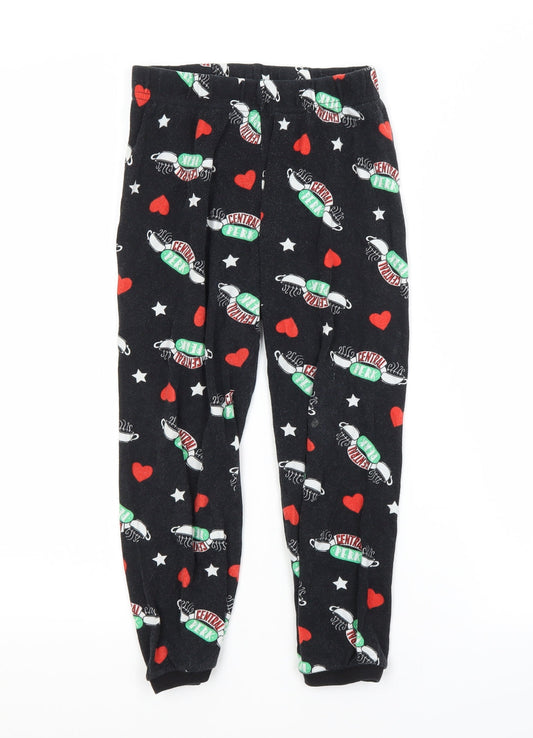 George Girls Black Geometric Cotton  Pyjama Pants Size 7-8 Years   - FRIENDS