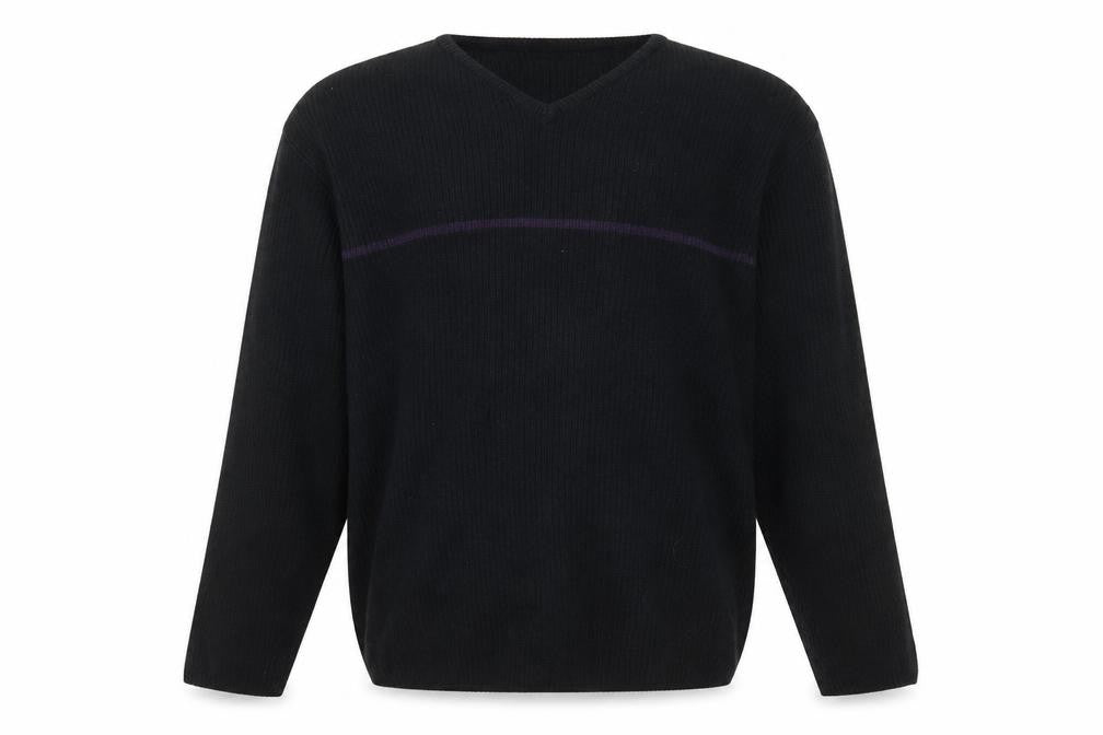 George Mens Black V-Neck  Acrylic Pullover Jumper Size M