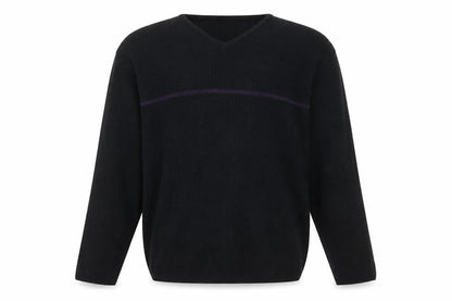 George Mens Black V-Neck  Acrylic Pullover Jumper Size M