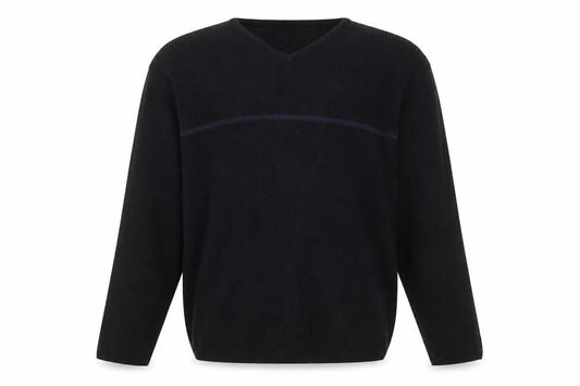 George Mens Black V-Neck  Acrylic Pullover Jumper Size M