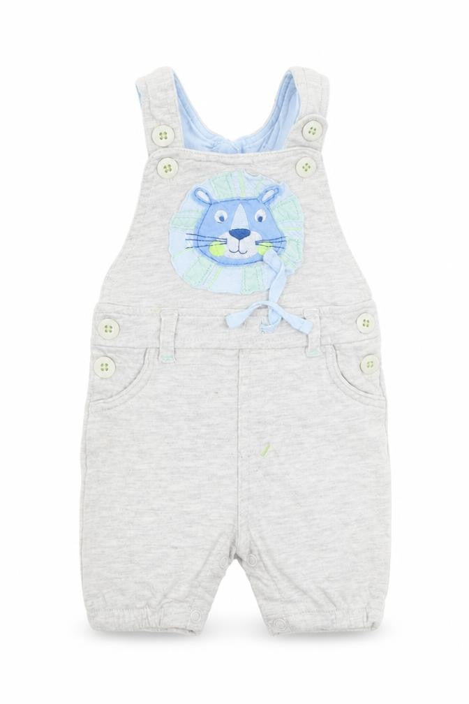 F&F Baby Grey  Cotton Dungaree One-Piece Size 3-6 Months   - LION