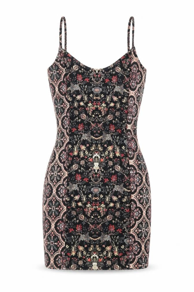 Topshop Womens Multicoloured Floral Polyester Bodycon  Size 6 Scoop Neck