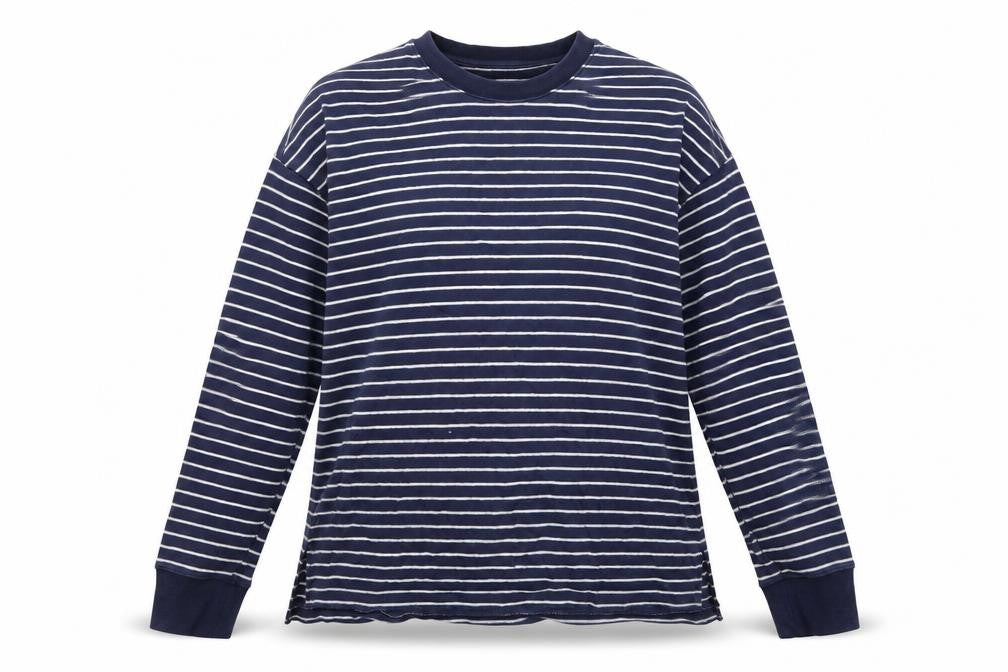 Preworn Womens Multicoloured Striped Cotton Pullover Sweatshirt Size M