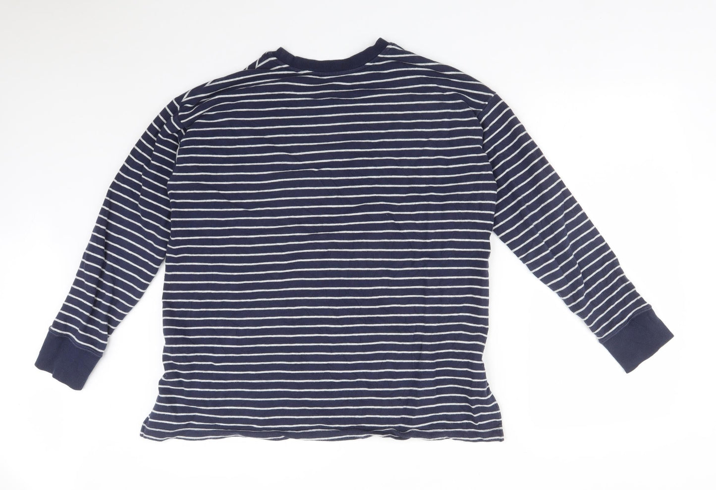 Preworn Womens Multicoloured Striped Cotton Pullover Sweatshirt Size M