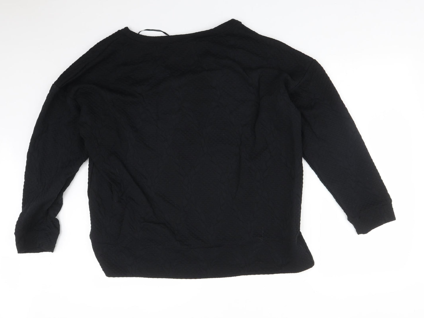 TU Womens Black Geometric Polyester Pullover Sweatshirt Size 20
