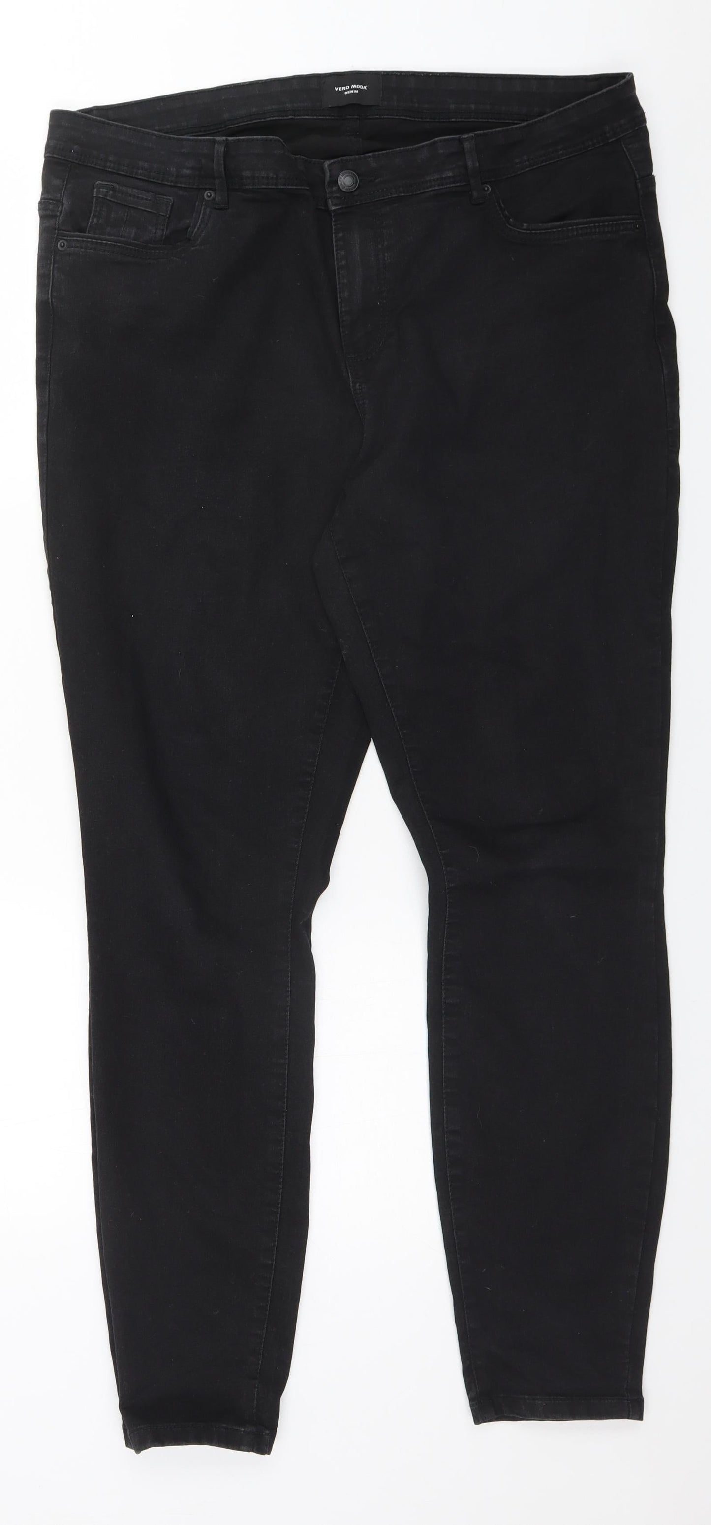 VERO MODA Womens Black  Cotton Straight Jeans Size 32 in L32 in Regular