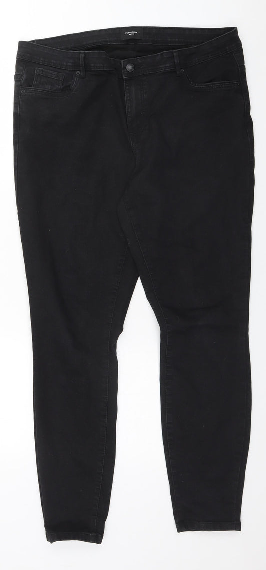 VERO MODA Womens Black  Cotton Straight Jeans Size 32 in L32 in Regular