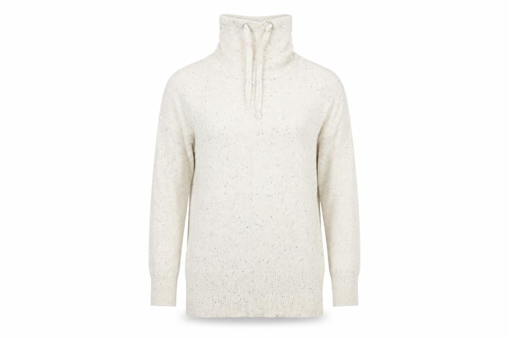 Kaisely Womens Beige High Neck  Cotton Pullover Jumper Size S