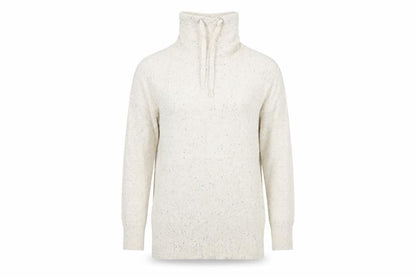 Kaisely Womens Beige High Neck  Cotton Pullover Jumper Size S