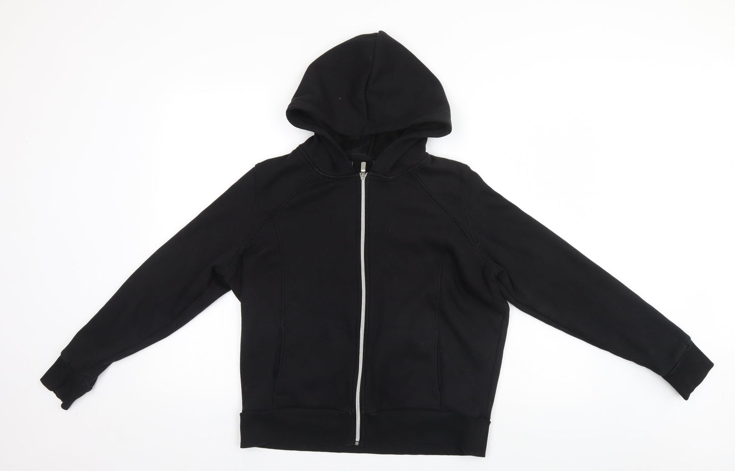 Preworn Womens Black  Polyester Full Zip Hoodie