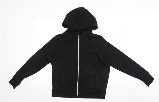 Preworn Womens Black  Polyester Full Zip Hoodie