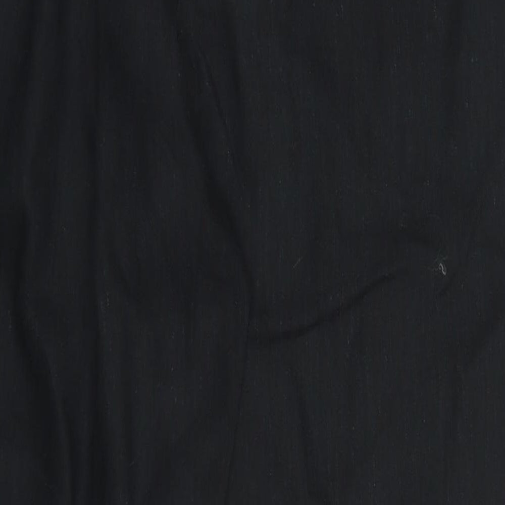 Marks and Spencer Womens Black  Flax Trousers  Size 12 L24 in Regular