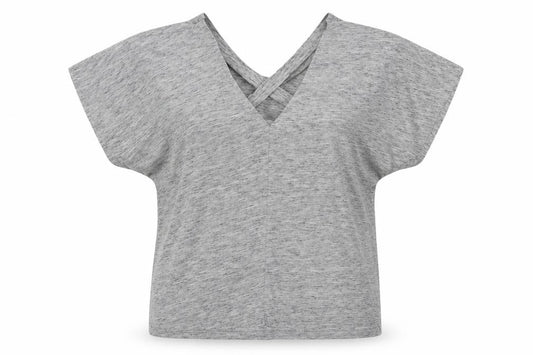 Matalan Womens Grey  Polyester Basic T-Shirt Size 12 V-Neck