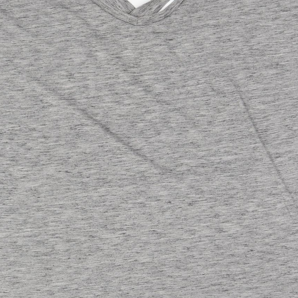 Matalan Womens Grey  Polyester Basic T-Shirt Size 12 V-Neck