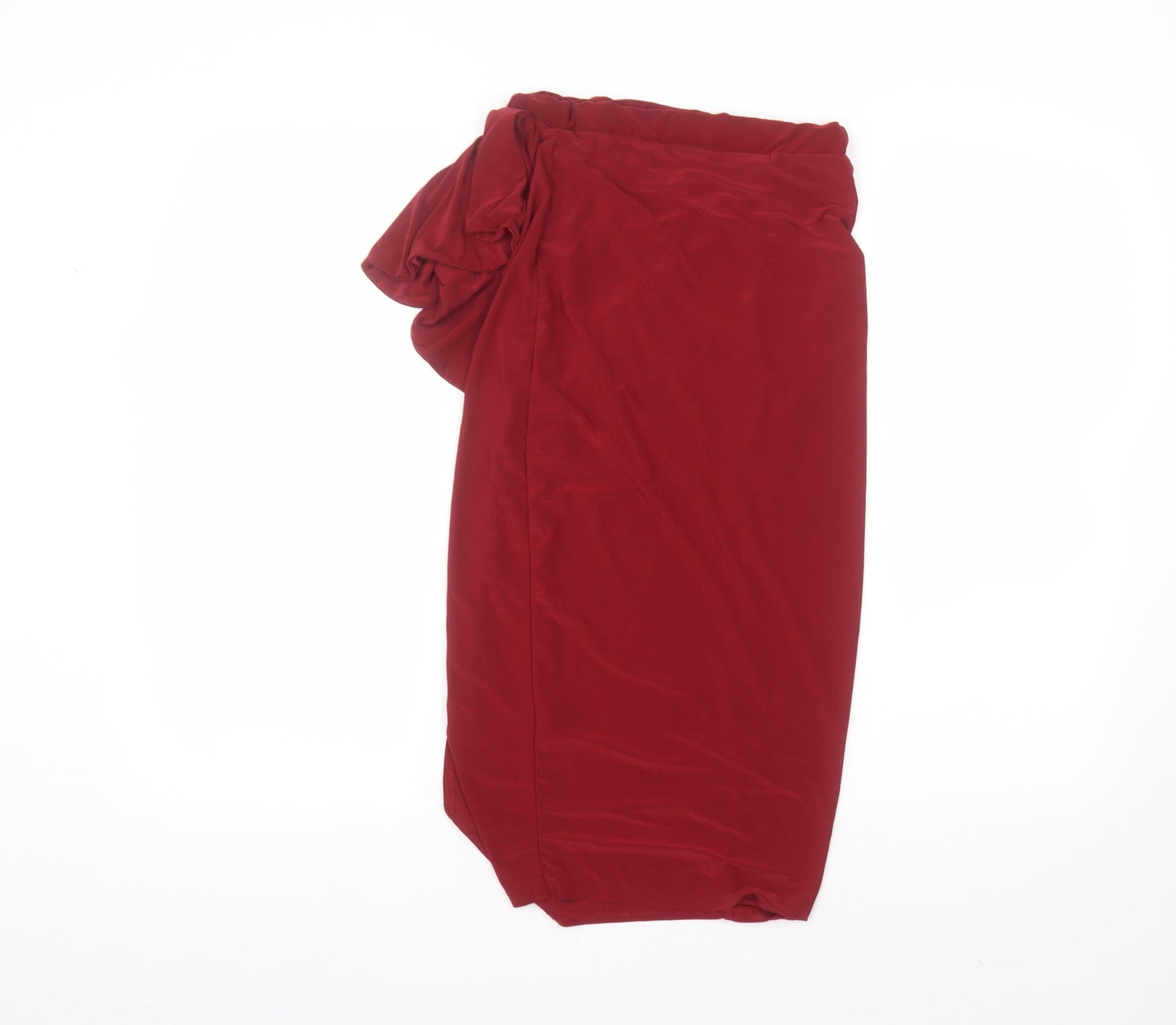 Boohoo Womens Red  Polyester A-Line Skirt Size 10