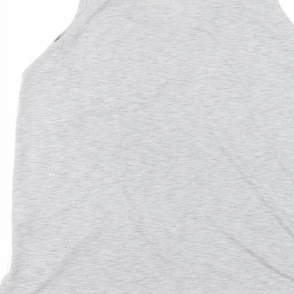 Matalan Womens Grey  Polyester Basic T-Shirt Size M Round Neck