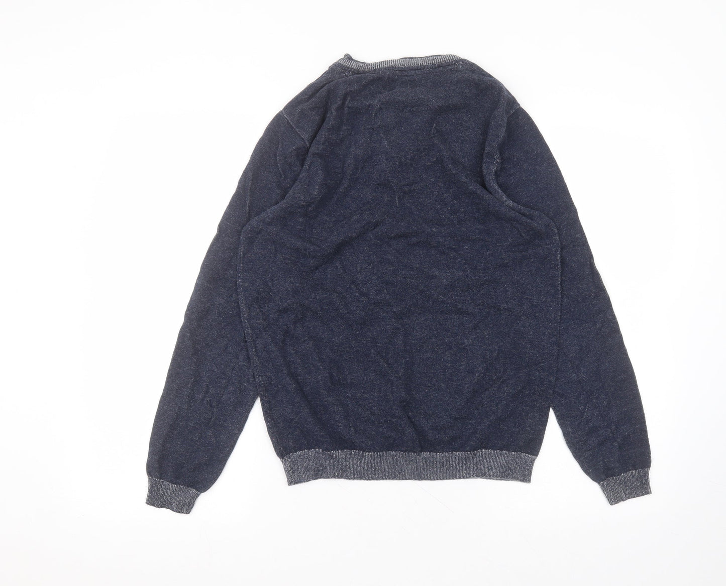 George Womens Blue Round Neck  Cotton Pullover Jumper Size S