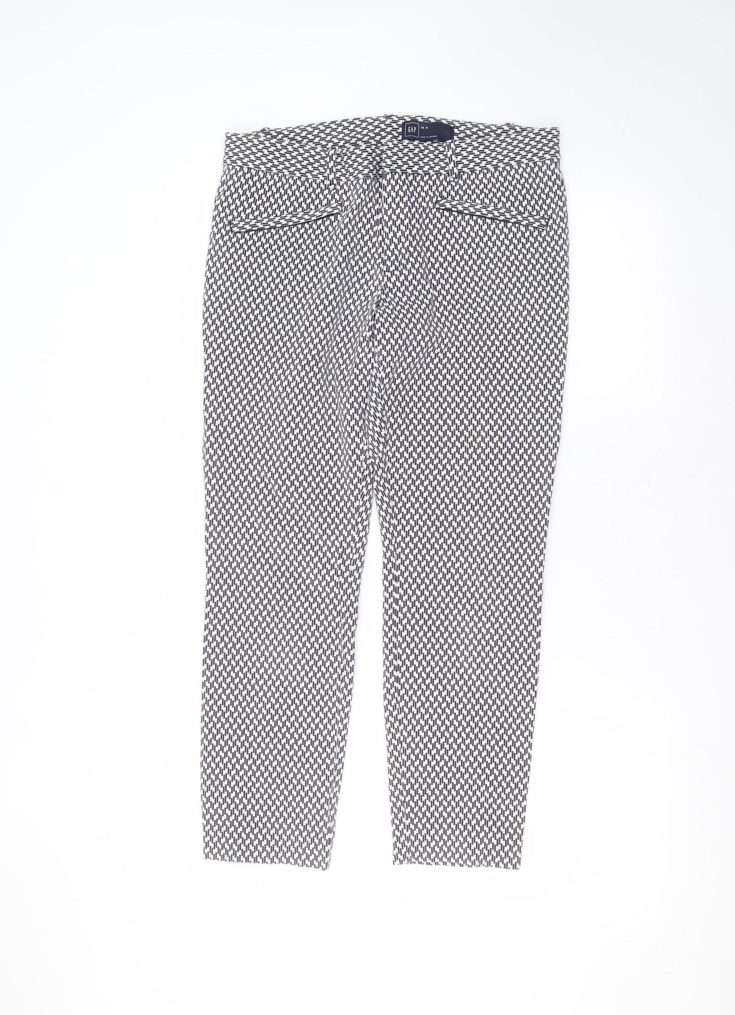 Gap Womens White  Cotton Trousers  Size 10 L24 in Regular
