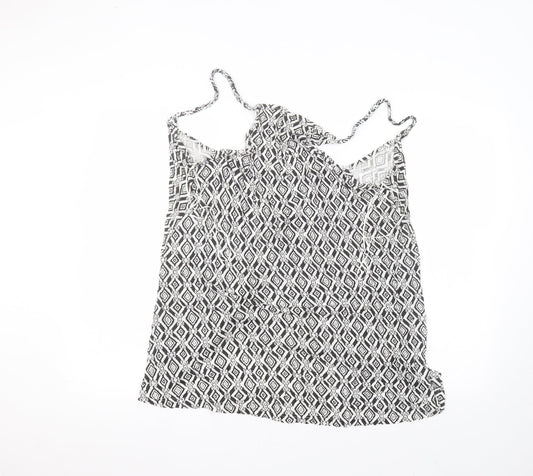 Atmosphere Womens White  Viscose Basic Tank Size M Round Neck