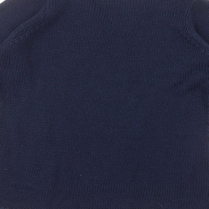 Together Womens Blue Round Neck  Acrylic Pullover Jumper Size 12